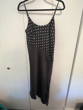 a new day Black Polka Dot Maxi Slip Dress